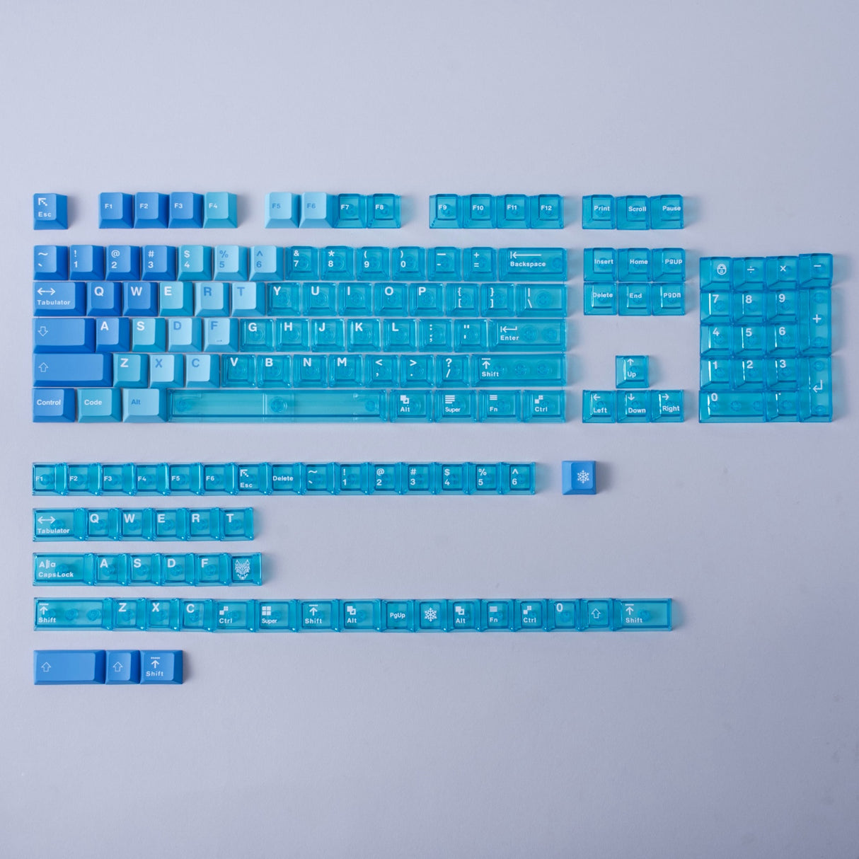 Mint Nova Keycaps Crystal PC Edtion