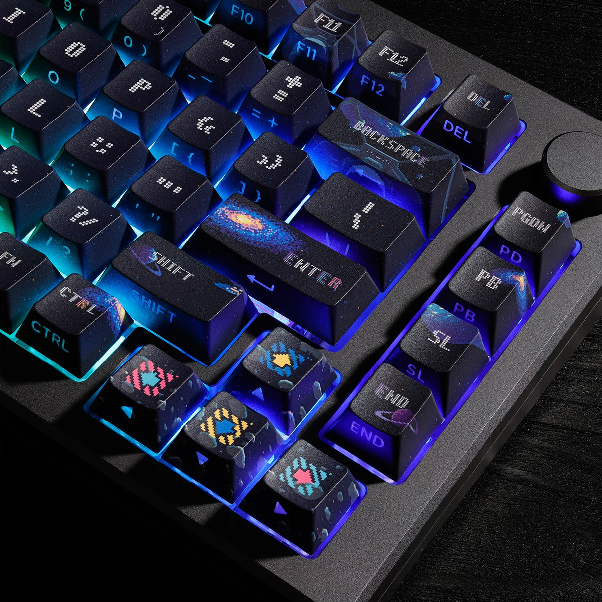 PIIFOX Astro Explorer Pixelated Side-printed OEM Profile Keycap Set 135 Keys