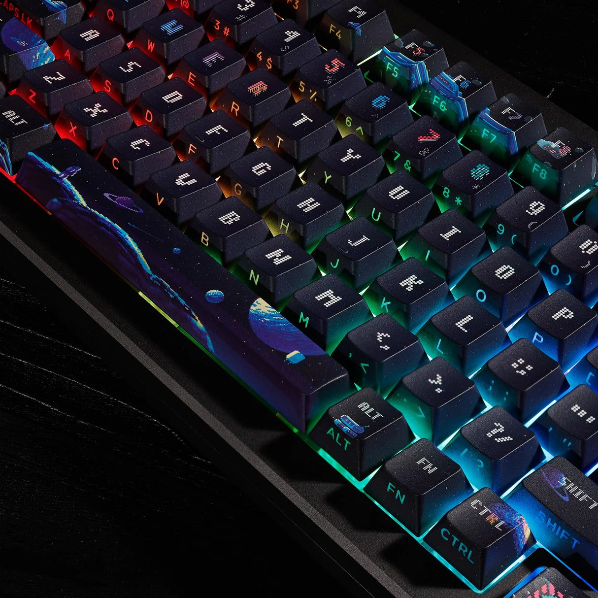 PIIFOX Astro Explorer Pixelated Side-printed OEM Profile Keycap Set 135 Keys