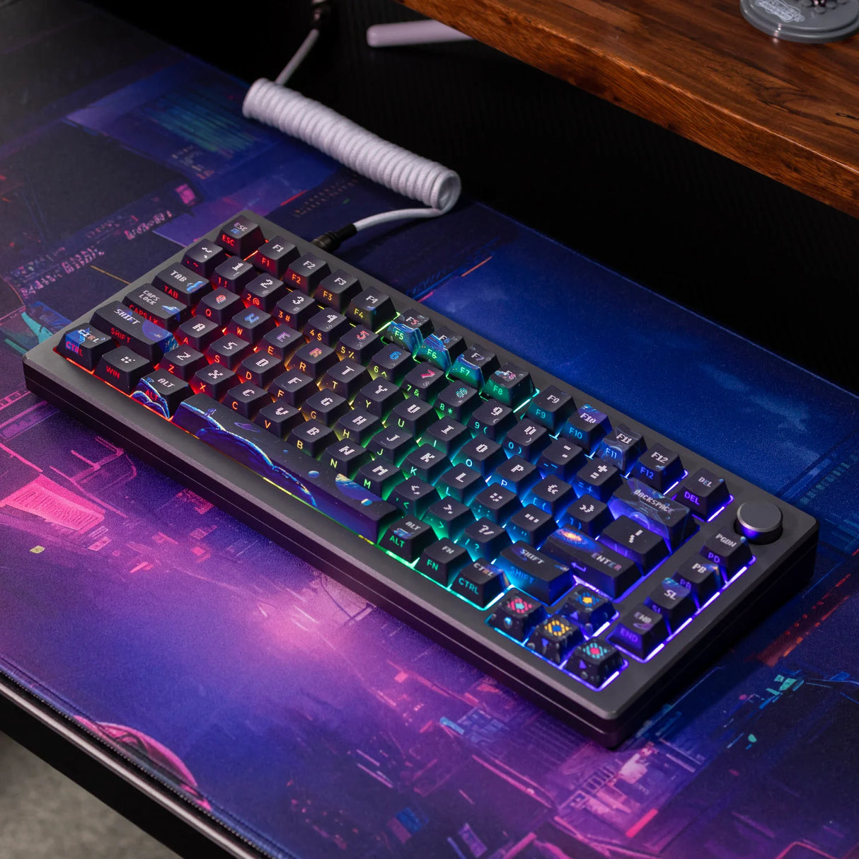 PIIFOX Astro Explorer Pixelated Side-printed OEM Profile Keycap Set 135 Keys