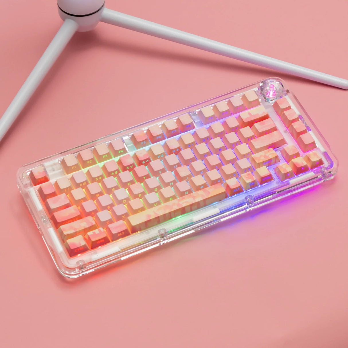 PIIFOX CKC-02 Pink Story Pastel Painting Side-printed OEM Profile Keycap Set 135 Keys