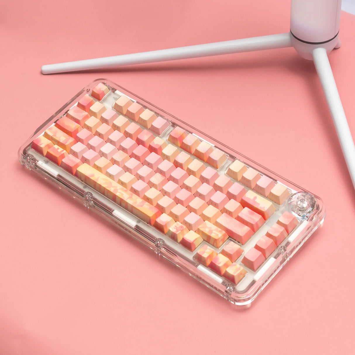 PIIFOX CKC-02 Pink Story Pastel Painting Side-printed OEM Profile Keycap Set 135 Keys